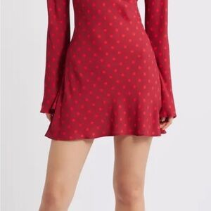 Elegant Red Polka Dot Dress